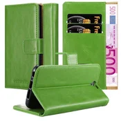 Cadorabo CADORABO Ohišje, združljiv s HTC v travniku Green - Zaščitni pokrov z magnetnim zapiranjem, stoječo funkcijo in režo za kartico, (20568834)