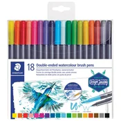Flomaster 18barv dvostranski akvarel design journey staedtler 3001 tb18 blister