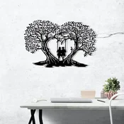 Wallity Metalna zidna dekoracija drvo sa ljuljaškom 65x43 cm crna