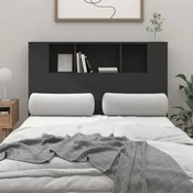 Vidaxl vidaXL Vzglavje postelje s policami, črno, 120x18,5x102,5 cm