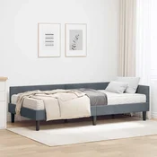 Kutni krevetni okvir s madracem Ostalo 2 pcs Siva Baršun