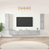 Vidaxl Komplet TV omaric 7-delni betonsko siv inženirski les