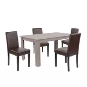 Leon 4+1 jedilni set york hrast-rjava