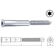 DUSAFIX vezni vijak TX20, 5.5 x 60 mm, jeklo, cinkano