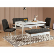 HANAH HOME Trpezarijski set Vina White Anthracite