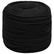 vidaXL Večnamenska vrv 10 mm 100 m Črna Poliester