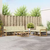 Set vanjskih sofa 6 pcs Bijela i krem 79 x 79 x 37 cm