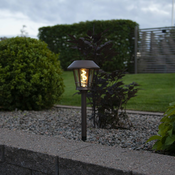Smeda vanjska solarna LED svjetiljka Star Trading Fergus, visina 35 cm