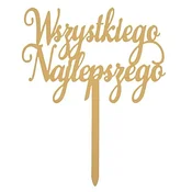 Okras za torto VSE NAJBOLJŠE, zlati akril