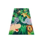 RugsX BAMBINO 2705 pralna preproga Živali, Afrika za otroke protizdrsna - zelena/smeđa 200x290 cm, (5000175025)