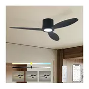 ZEVENTI - LED plafonski ventilator VENTORA LED/24W/230V Wi-Fi Tuya crna + daljinski upravljac