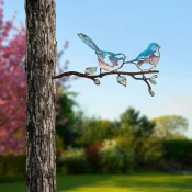 Aberto Design Dekorativna figura Bird on the branch 24, 26x50 cm, Šarena