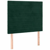 Vidaxl Vzglavje postelje temno zeleno 100x5x118/128 cm žametno