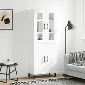 Greatstore Visoka omara bela 69,5x34x180 cm inženirski les