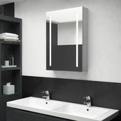 LED kupaonski ormaric s ogledalom boja betona 50 x 13 x 70 cm
