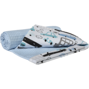 Medi Partners Blanket 75x100 cotton + cotton Waffle – Cars + blue waffle