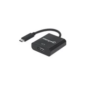 Manhattan USB / HDMI Adapter [1x Moški konektor USB 3.1 tipa C - 1x Ženski konektor HDMI] Črna Barvno kodirani, Prilagodljiv, Zaščita iz f