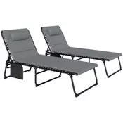 Homestar Set za ležalnik 2 kosa 68x189x38 cm temno siva