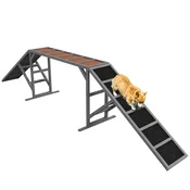 PawHut PawHut Most za agility za pse z varnostno palico, nedrseča površina, do 40 kg, siv, (5000239968)