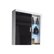 Zidna vitrina RBB3, LED rasvjeta: Da RGB, Boja: Bijela + Sjajno crna