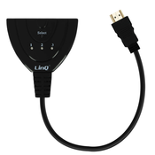 LINQ HDMI moški na 3x HDMI ženski multiport adapter/hub, LinQ - crn, (20618103)