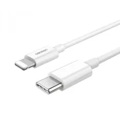 DENMEN D10L Type C na Lightning kabl 20W 1m 3A bela