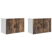 Vidaxl Omarica na steni PORTO 2 szt. Dimljeni oreh 60 x 31 x 40 cm