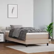 Vidaxl vidaXL Vzmetnica z žepkastimi vzmetmi, kapučino, 90x200x20 cm, umetno usnje