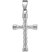 Obesek na verižici Hoop Cross - Srebrna KP34548