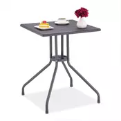 Northix Vrtna miza v videzu sivega lesa, za 4 osebe, plastika in jeklo, za balkon in teraso
