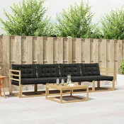 Set vanjskih sofa 5 pcs Bijela i crna 79 x 79 x 37 cm