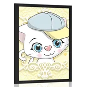 Plakat radovedna mucka - 40x60 white
