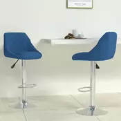 Vidaxl vidaXL Barski stoli, komplet 2 kosov, modri, oblazinjeni z žametom