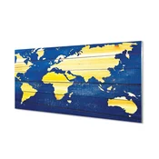 tulup.si Slika na akrilnem steklu Zemljevid na modrih desk 100x50 cm 4 obešalnika