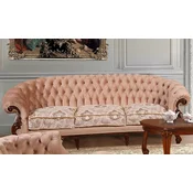 Casa Padrino luxury baroque living room sofa pink/white/dark brown - Handmade baroque style sofa - Magnificent luxury living room furniture in baroque style - baroque furniture