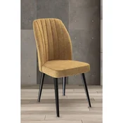 Hanah Home set trpezarijskih stolica Platinum 8 kom, kapucino tkanina Jerry, crne metalne noge