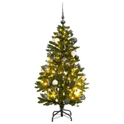 Vidaxl Umetna novoletna jelka 150 LED diod in komplet bučk 120 cm
