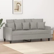 VIDAXL dvosed (140cm, blago), svetlo siv