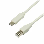 Logilink USB 2.0 kabel tipa C, C/M – USB-B/M, sivi, 1 m