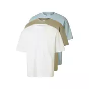 SELECTED Majica SLHOSCAR svetlo modra/oliva/bela