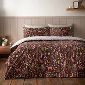 Temno rjava enojna posteljnina 135x200 cm Enchanted Twilight Animals – Catherine Lansfield