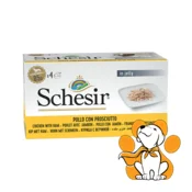 Schesir Multipac Dog Chicken With Ham 4x85g, Vlažna Hrana Sa Piletinom i Šunkom