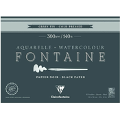 Clairefontaine Fontaine Black Cold-Pressed Glued Pad On 4 Sides Skicirka 26 x 36 cm 300 g