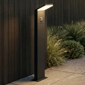 Lucande LED-ulična svetilka Nevio, senzor, 60 cm, antracit - Sodobni - grafitno siva, bela - Kovina