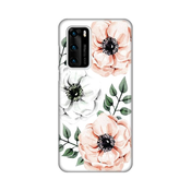 Ovitek Print za Huawei P40 My Print Cover, Flower Art, oranžna in zelena