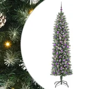 Vidaxl Umetno vitko božično drevo med 300 LED Zelena in Bela 210 cm