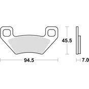 ZAVORNE OBLOŽNICE TRW ZF KH395 SINTER OFFROAD ARCTIC CAT ATV 300 10-, TRV 450 11-, TBX/TRV 500 05-, PROWLER 700 08-, TRV 1000 09-, SPREDNJE/ZADNJE