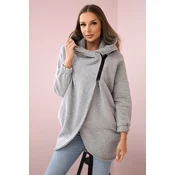 Short zip sweatshirt in grey