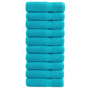 shumee Premium brisače 10 kos turkizna 70x140 cm 600 gsm 100 % bombaž