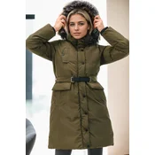 Z9774 DEWBERRY WOMENS COAT-KHAKI